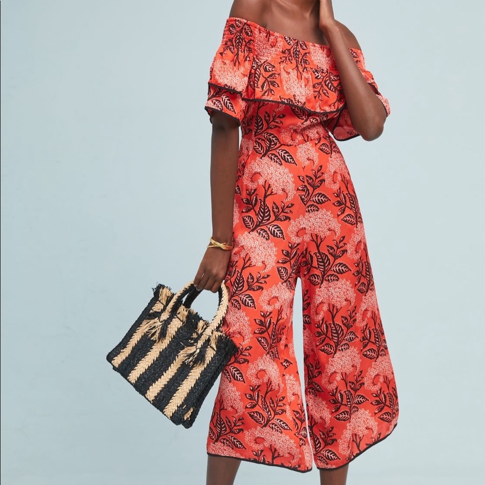 Anthropologie Biji Off-The-Shoulder Jumpsuit